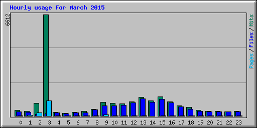 Hourly usage for March 2015