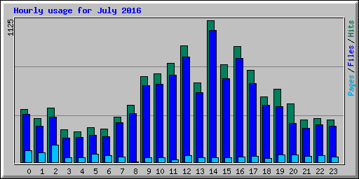 Hourly usage for July 2016