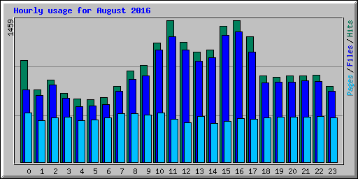 Hourly usage for August 2016