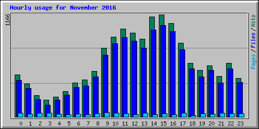 Hourly usage for November 2016