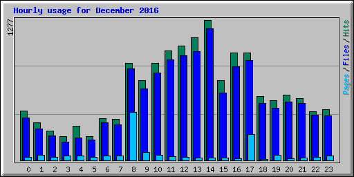 Hourly usage for December 2016