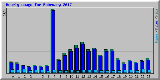 Hourly usage for February 2017