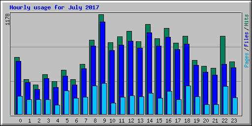Hourly usage for July 2017
