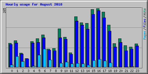 Hourly usage for August 2018